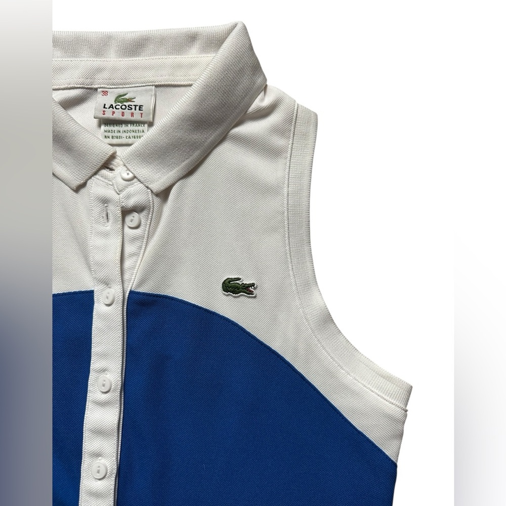 Lacoste Blue and White Sleeveless Polo Dress - Picture 5 of 8